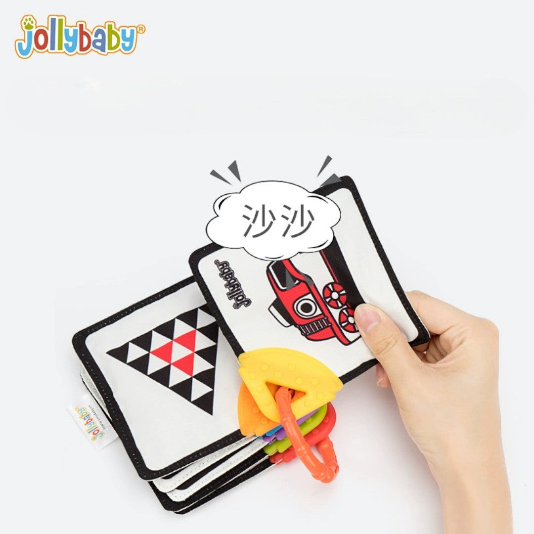 Jollybaby Phased Development Sensory Cloth Book (with Teether & Crinkle Pages) - Shopeak Canada - Curated, high-end Nintendo Switch gadgets and luxurious cat products for discerning customers