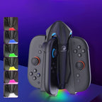 HONCAM Switch Joy-Con Charging Dock with Magnetic Alignment, 7-Color Ambient Light, Protective Cover Support & Storage Organizer - cabestdeal