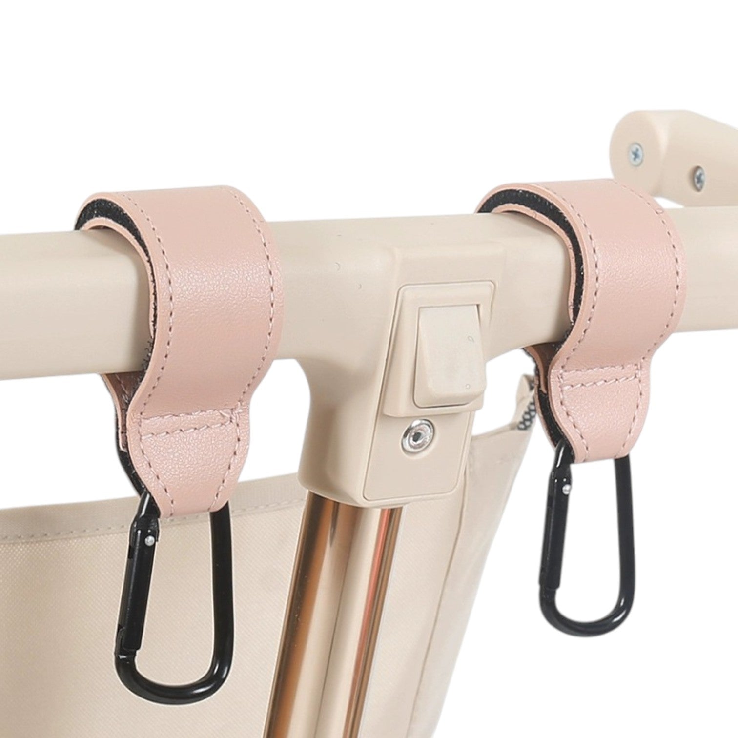 Universal Heavy-Duty Aluminum Stroller & E-Bike Hook with Leather Strap - Shopeak Canada - Curated, high-end Nintendo Switch gadgets and luxurious cat products for discerning customers