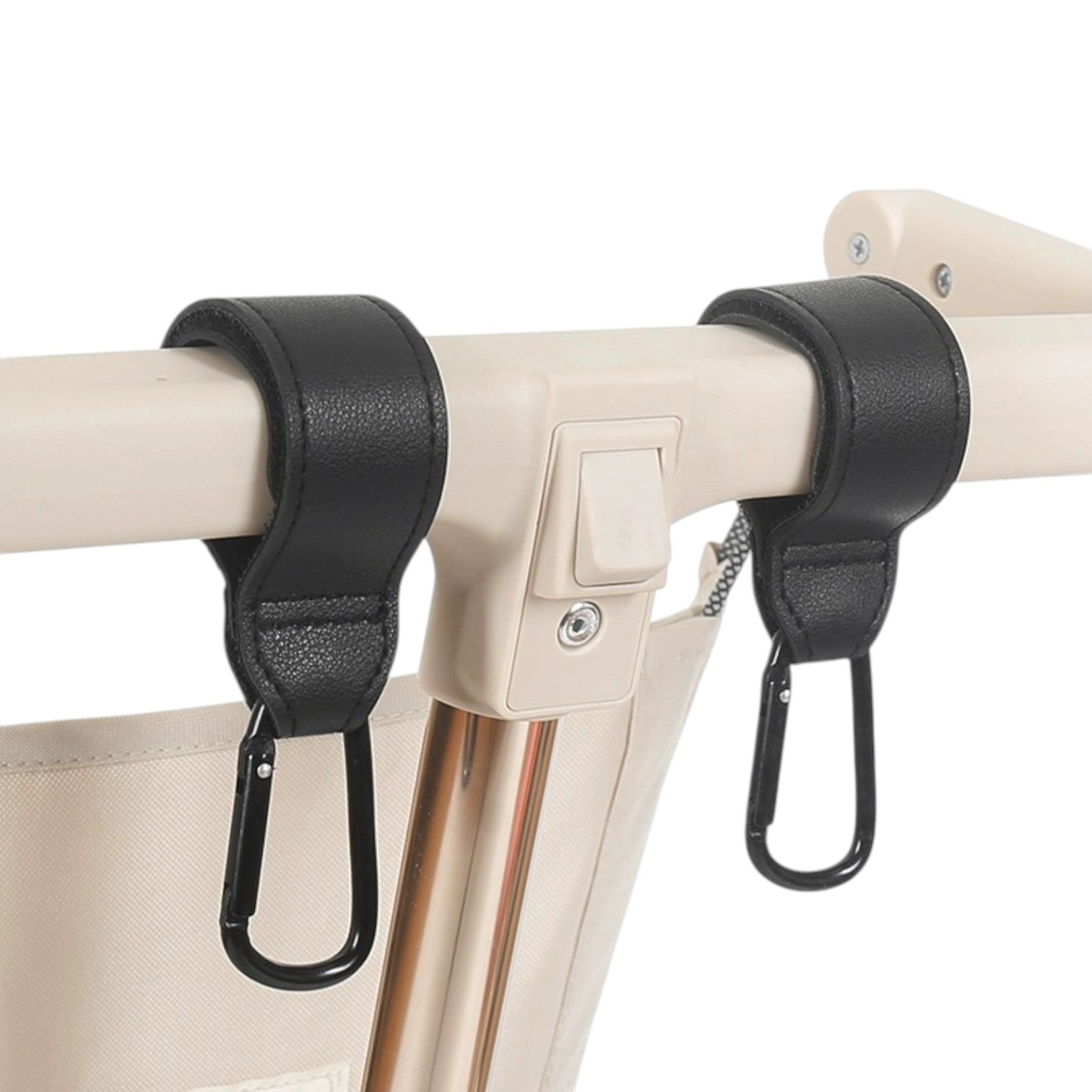 Universal Heavy-Duty Aluminum Stroller & E-Bike Hook with Leather Strap - Shopeak Canada - Curated, high-end Nintendo Switch gadgets and luxurious cat products for discerning customers