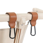Universal Heavy-Duty Aluminum Stroller & E-Bike Hook with Leather Strap - Shopeak Canada - Curated, high-end Nintendo Switch gadgets and luxurious cat products for discerning customers
