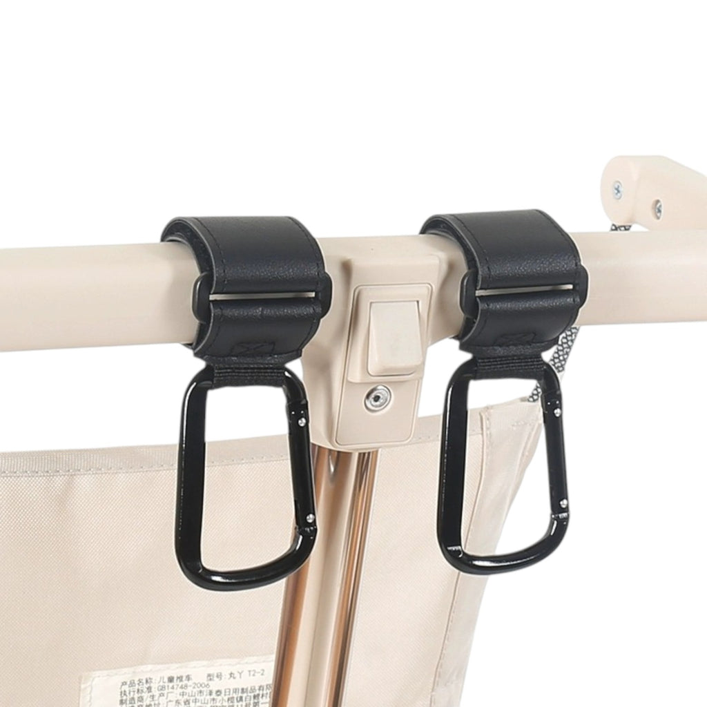 Universal Heavy-Duty Aluminum Stroller & E-Bike Hook with Leather Strap - Shopeak Canada - Curated, high-end Nintendo Switch gadgets and luxurious cat products for discerning customers
