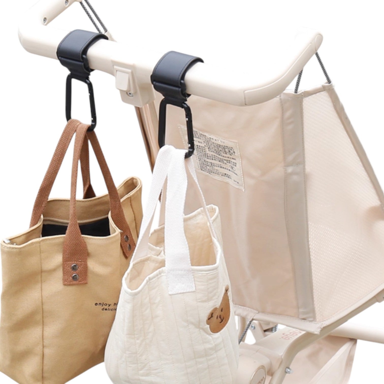 Universal Heavy-Duty Aluminum Stroller & E-Bike Hook with Leather Strap - Shopeak Canada - Curated, high-end Nintendo Switch gadgets and luxurious cat products for discerning customers