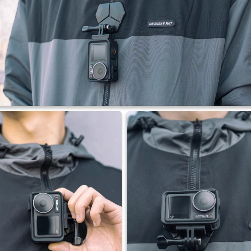 Universal Magnetic Quick-Release Mount for Action Cameras (GoPro, DJI, Insta360) with Mini Magnetic Fill Light - Shopeak Canada - Curated, high-end Nintendo Switch gadgets and luxurious cat products for discerning customers