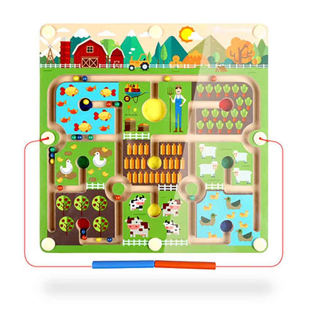 Goryeo Baby Montessori Animal Farm Magnetic Bead Maze - Shopeak Canada - Curated, high-end Nintendo Switch gadgets and luxurious cat products for discerning customers