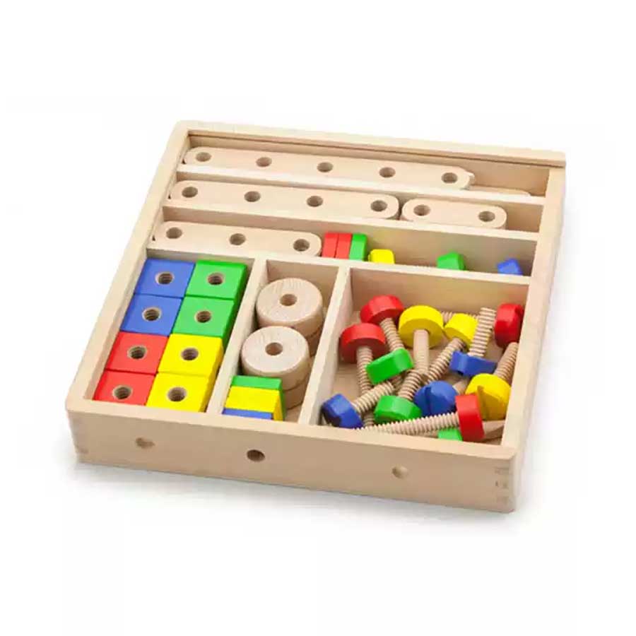 Viga 48-Piece Wooden STEM Construction Building Set with Tools & Storage Box - Shopeak Canada - Curated, high-end Nintendo Switch gadgets and luxurious cat products for discerning customers